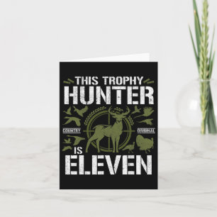 Carte 11 Ans Chasse Anniversaire Fête du Cerf Chasseur 1