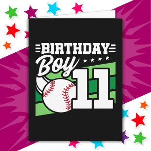 Carte 11 Ans de la fête de baseball thème 11e anniversai