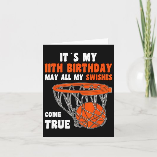 Carte 11 ans Joyeux 11e anniversaire Bysketbyll 11e bi (Devant)