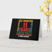 Carte 11 Year Of Being Awesome 11th Birthday Gift (Fleur jaune)