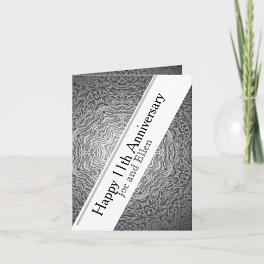 Carte 11e anniversaire Acier modifiable (Devant)