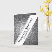 Carte 11e anniversaire Acier modifiable (Fleur jaune)