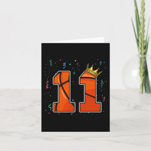 Carte 11e anniversaire Basketball grand nombre 11 ans Bo