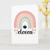 Carte 11e anniversaire Boho Rainbow Party Enfants 11 ans (Fleur jaune)