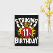 Carte 11e Anniversaire Bowling Thème Frapper En Annivers (Fleur jaune)