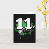 Carte 11e anniversaire Boy Golf Player Golf 11 ans (Fleur jaune)