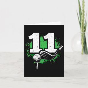 Carte 11e anniversaire Boy Golf Player Golf 11 ans