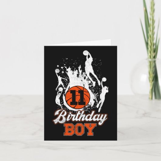 Carte 11e anniversaire Bysketbyll thème Anniversaire gar (Devant)