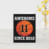 Carte 11e Anniversaire de basket-ball Lover 11 ans Vinta (Fleur jaune)