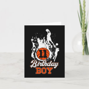 Carte 11e anniversaire de basket-ball thème Anniversaire