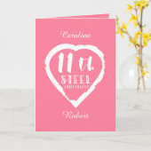 Carte 11e anniversaire de mariage coeur (Fleur jaune)