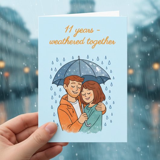 Carte 11e anniversaire de mariage Ensemble 11 ans