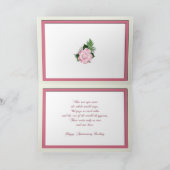 Carte 11e anniversaire de Mariage pour femme avec roses (Intérieur)