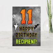 Carte 11e anniversaire : Eerie Halloween Thème + Nom per (Devant)