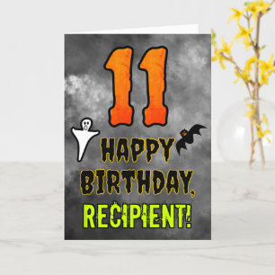 Carte 11e anniversaire : Eerie Halloween Thème + Nom per