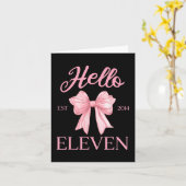 Carte 11e anniversaire fille mignonne Coquette Bow Bonjo (Fleur jaune)