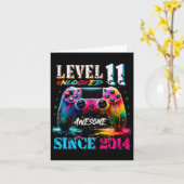 Carte 11e anniversaire garçon niveau 11 déverrouillé stu (Fleur jaune)