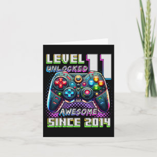 Carte 11e anniversaire Garçon niveau 11 Jeu 11 ans Jeu v