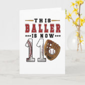 Carte 11e anniversaire Gift Joueur de baseball 11 ans ga (Fleur jaune)