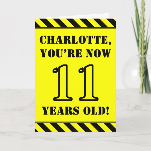 Carte 11e anniversaire : Jeu de style de crayon, Nom per (Devant)