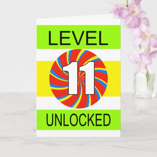 Carte 11e Anniversaire Jeu d'Ordinateur (Orchidée)