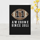 Carte 11E Anniversaire Né En 2011 Football Boy 11 An (Fleur jaune)