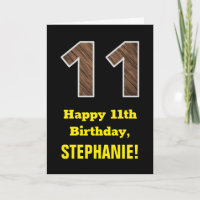 11e anniversaire : Nom, motif grain de bois factic