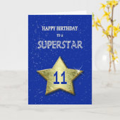 Carte 11e anniversaire pour une superstar (Fleur jaune)