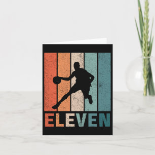 Carte 11e anniversaire Retro Bysketbyll Lovers Boys Kids
