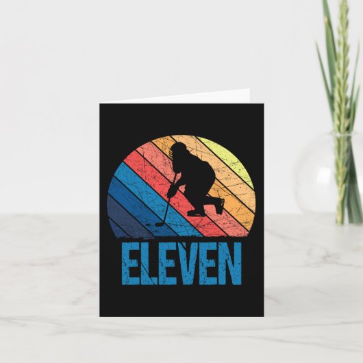 Carte 11e Anniversaire Rétro Hockey sur glace 11 ans Gar (Devant)