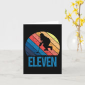 Carte 11e Anniversaire Rétro Hockey sur glace 11 ans Gar (Fleur jaune)