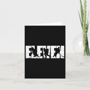 Carte 11e Anniversaire Rétro Hockey sur glace 11 ans Gar