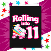 Carte 11e anniversaire Roller Patinage 11 ans