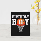 Carte 11e Anniversaire Sport 11 ans Basketball 11 Garçon (Fleur jaune)