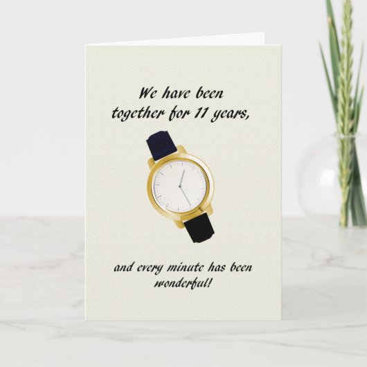 Carte 11e Montre-poignet Mariage Anniversaire (Devant)