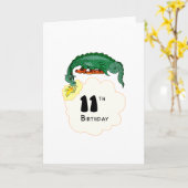 Carte 11ème Dragon d'anniversaire (Fleur jaune)