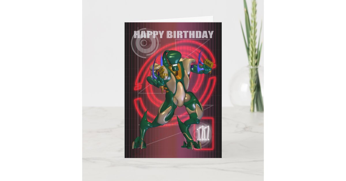 Carte 11eme Joyeux Anniversaire Avec Le Guerrier De Zazzle Be
