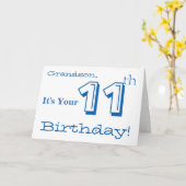 Carte 11ème salutation de l'anniversaire du petit-fils (Fleur jaune)