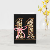 Carte 11th Birthday Girl Nk Coquette Bow Leopard 11 Year (Fleur jaune)
