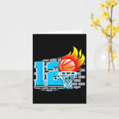 Carte 12 ans 12e Bysketbyll Anniversaire Thème B (Fleur jaune)