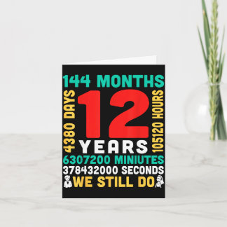 Carte 12 ans 144 mois 4380 jours le couple ensemble