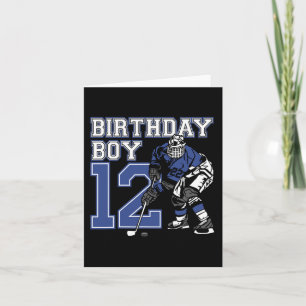 Carte 12 ans de hockey sur glace Thème Anniversaire 12e