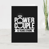 Carte 12 ans de puissance forte Couple mignon 12e annive (Devant)