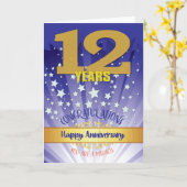 Carte 12 ans de récupération Anniversaire Bold Numéros (Fleur jaune)