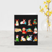 Carte 12 Bunny Of Christmas Bunny Rabbit Christmas Xmas (Fleur jaune)