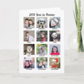 Carte 12 Collage photo avec l'année en revue 2020 (Devant)