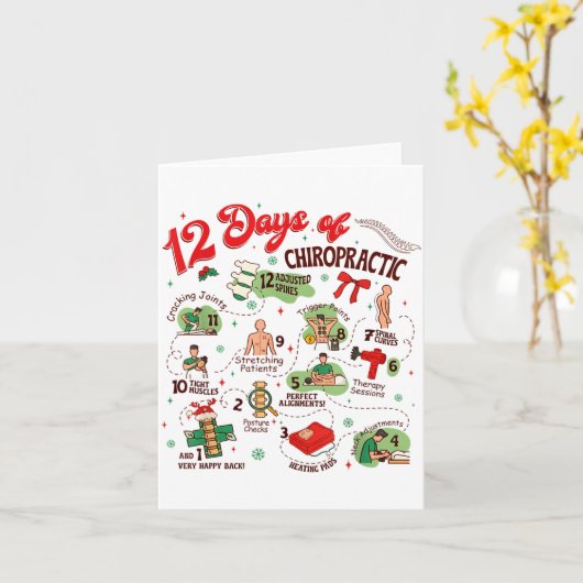 Carte 12 Days Of Chiropractic Christmas Chiropractor  (Fleur jaune)