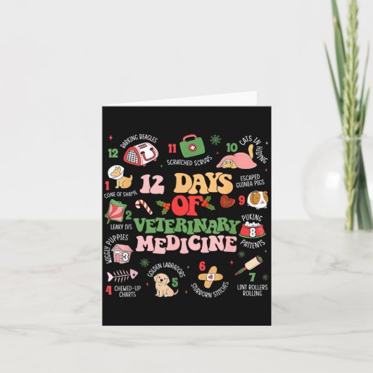 Carte 12 Days Of Veterinary Medicine Funny Christmas Vet (Devant)