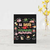 Carte 12 Days Of Veterinary Medicine Funny Christmas Vet (Fleur jaune)