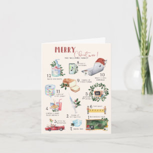 Carte 12 Jours de Covid   Vacances de Noël "Quarantaine"